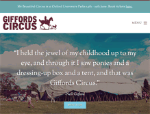 Tablet Screenshot of giffordscircus.com